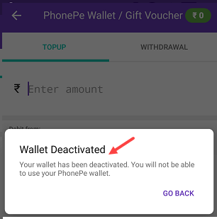 Permanent Delete Phonepe wallet