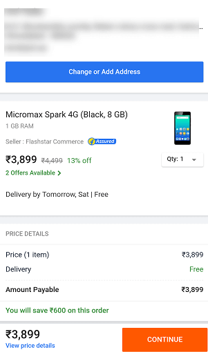 Flipkart pay Later shop item