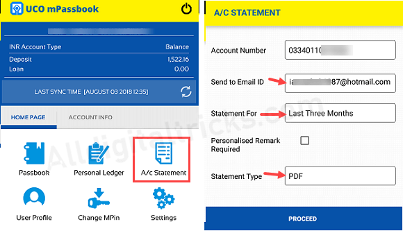 UCO Bank PDF Account statement