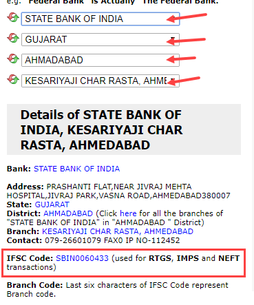 FIND SBI IFSC Code online