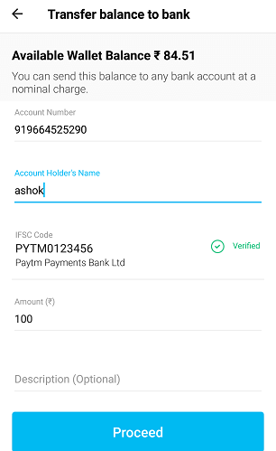 transfer money from paytm wallet to paytm payments bank account