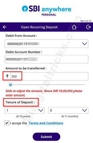 Open SBI RD Deposit account online