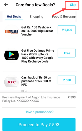Pay LIC Premium Payment on Paytm