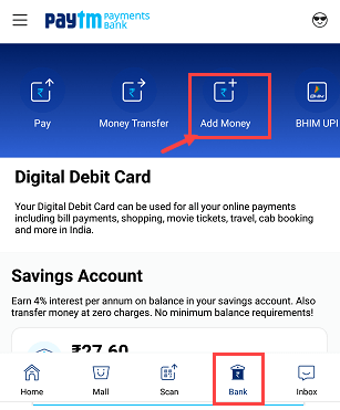transfer money from paytm wallet to paytm payments bank account