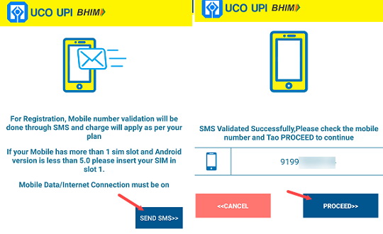 UCO BHIM UPI - register, Create UPI ID and UPI PIN