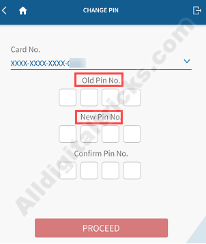 Yes Bank Change generate Debit card PIN