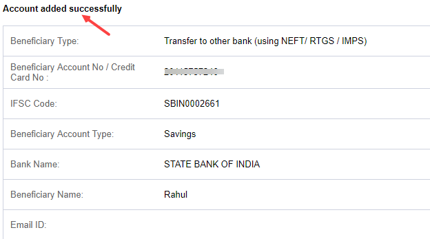 Add Beneficiary HDFC Bank