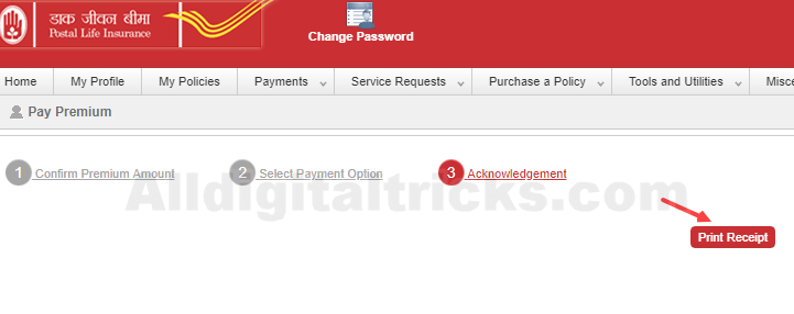 Pay PLI premium payment online