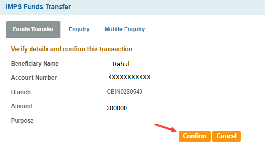 sbi imps transfer