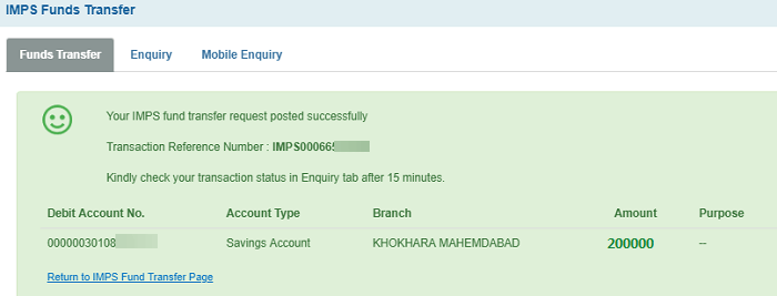 sbi imps transfer