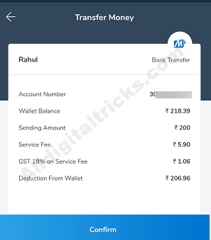 Mobikwik to Bank transfer money