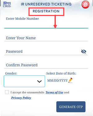 Unreserved train ticket Book online