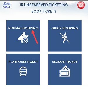 Unreserved train ticket Book online