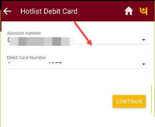 Block PNB Debit card online