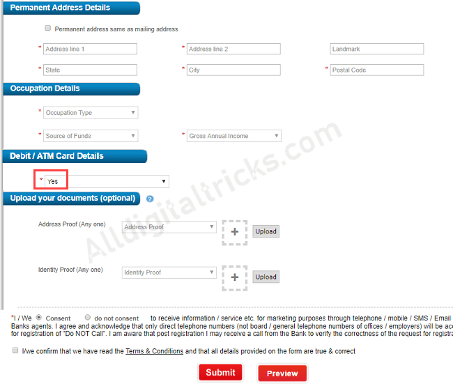 apply online HDFC Saving account
