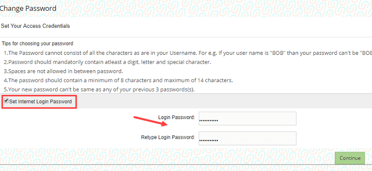 reset login password union Bank of India net banking