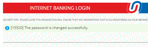 reset login password union Bank of India net banking