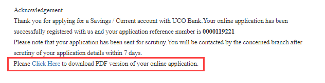 UCO Bank online account open