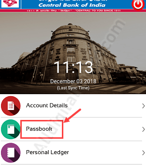 Central Bank of India (CBI) Passbook