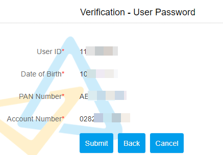 Reset Canara Login password