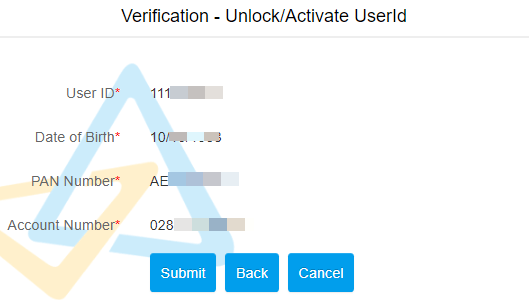 Canara net banking UserID locked - How to Unlock