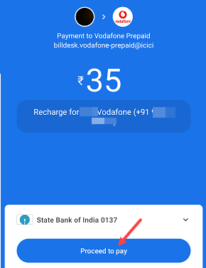 Mobile recharge Gpay