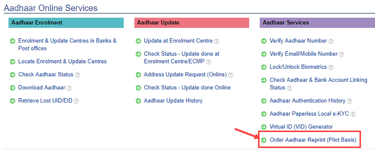 Reprint Aadhaar Card | Physical Aadhaar card online