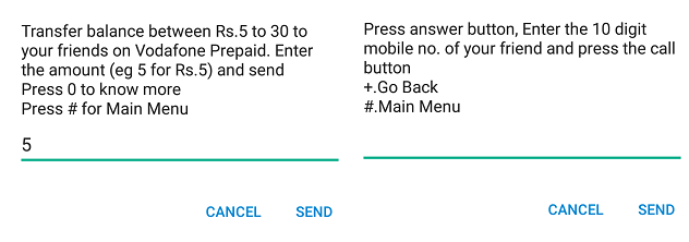 Vodafone Balance Transfer, Share Talk time, send Balance