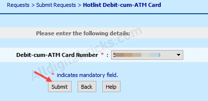 block hotlist BOI ATM Debit Card