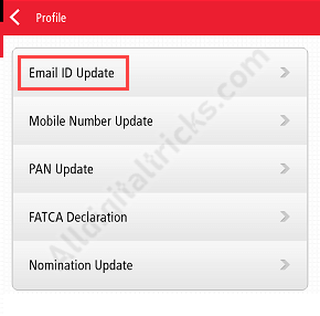 Register change email Kotak Banka