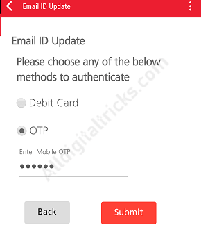 Register change email Kotak Banka