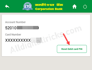 Corporation Bank Change/Generate ATM Pin Online