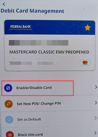 federal bank debit card international usage