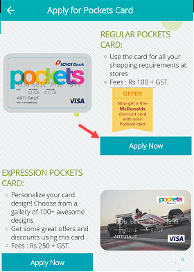 Apply Pockets Physical Card Online