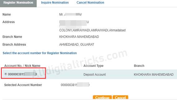 SBI Fixed Deposit - Add Nominee for SBI FD account Online