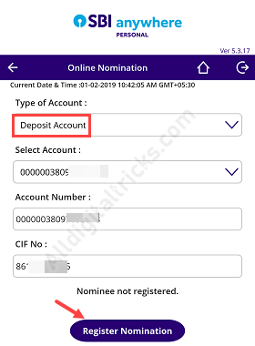 SBI Fixed Deposit - Add Nominee for SBI FD account Online