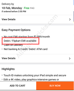 ICICI Debit card EMI