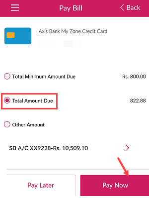 Pay Axis Bank Credit Card Bill Online