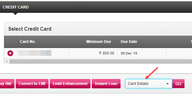 Check Axis Bank Credit Card Limit online