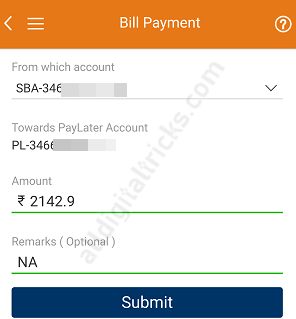 Pay ICICI PayLater Dues