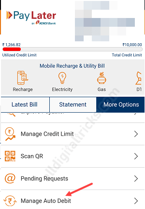 Pay ICICI PayLater Dues