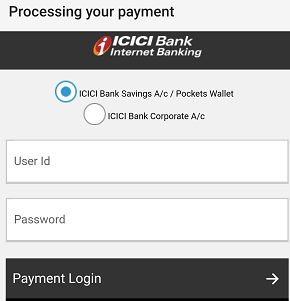 Pay Online Using ICICI Pay Later