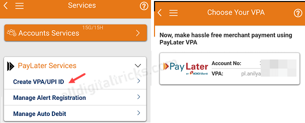 Pay Online Using ICICI Pay Later