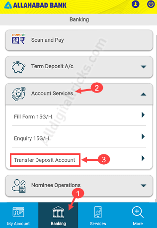 Change Allahabad Bank Branch Online | Transfer Account Allahabad bank Online