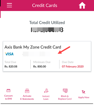 Axis Credit card limit increase