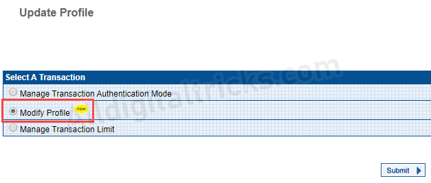 change register email Yes bank online