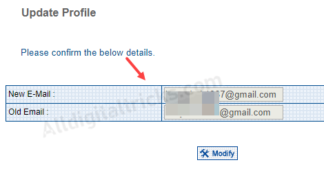change register email Yes bank online