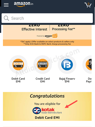 kotak debit card EMI