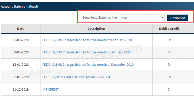 Bandhan bank account statement