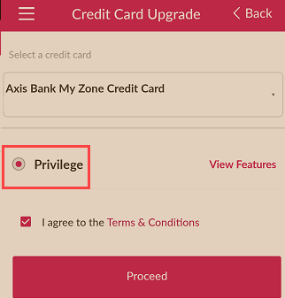 upgrade axis credit card